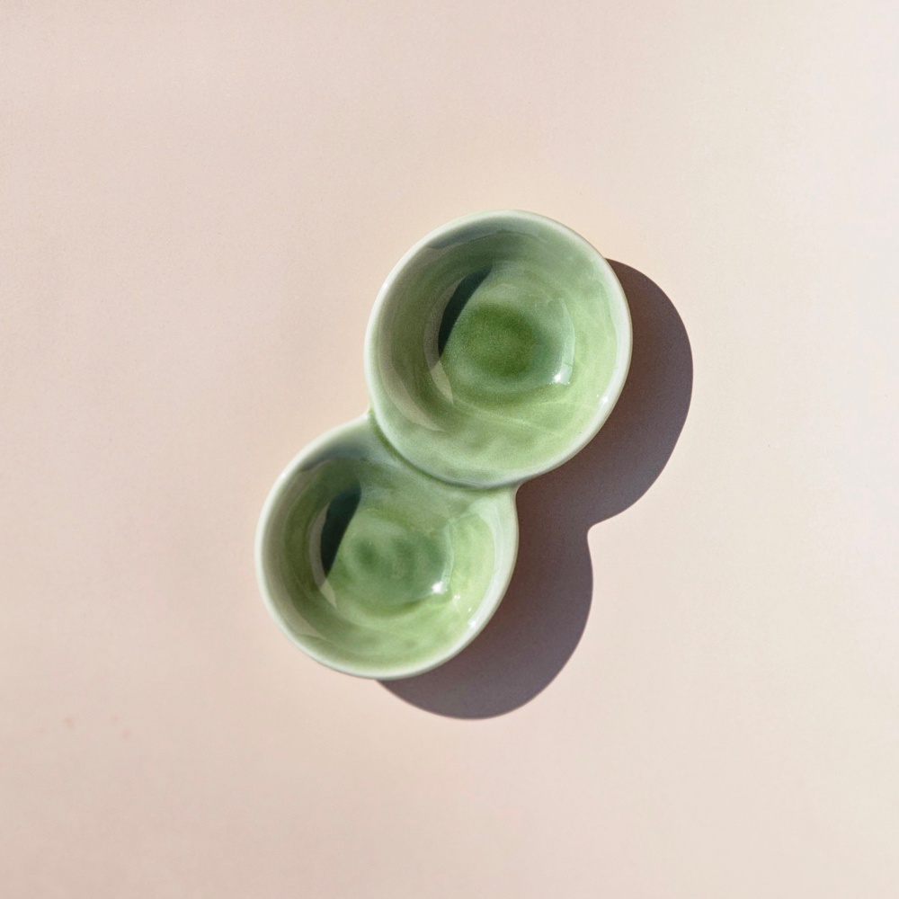 완두콩 종지 일본 그릇 간장 종지 일식 소스 작은 그릇 2칸 솔직 후기