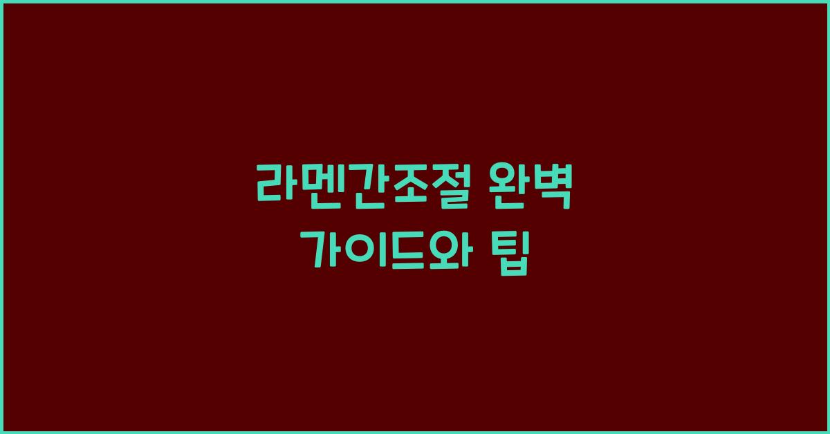 라멘간조절 완벽 가이드와 팁